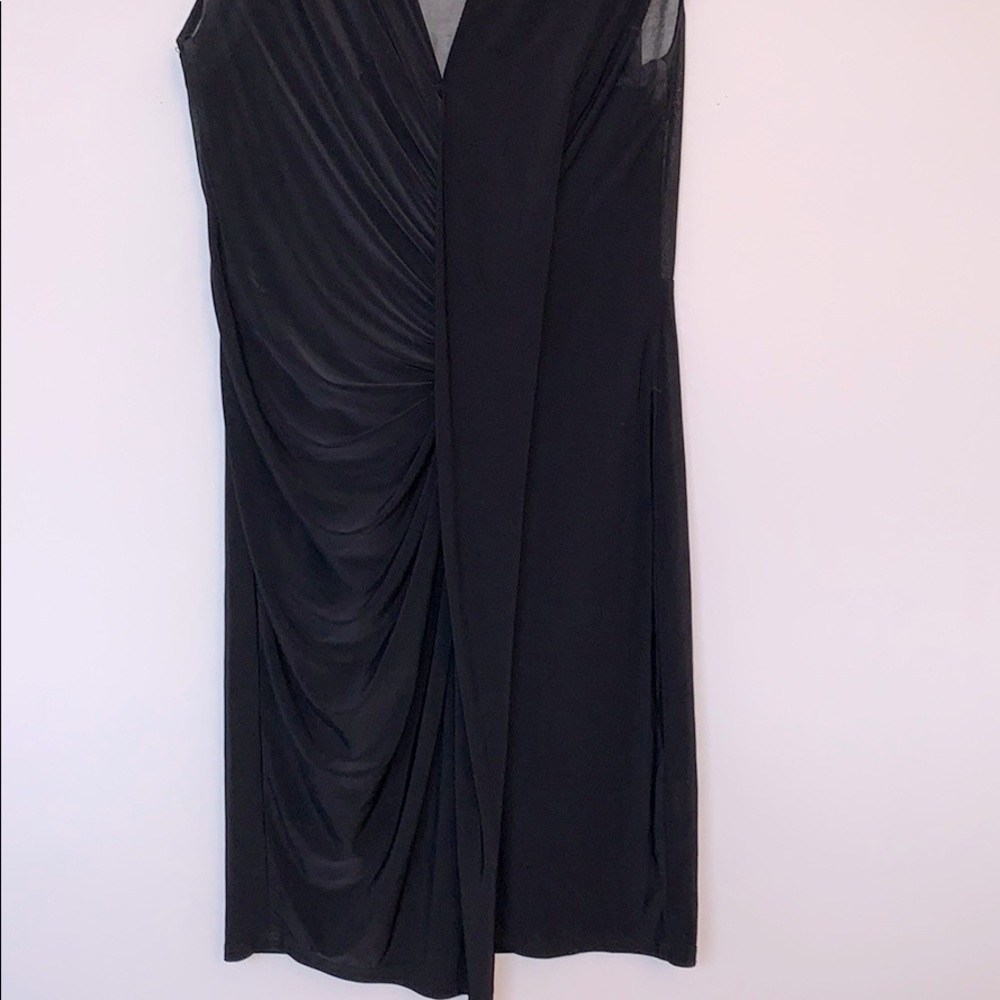 2/$60 LBD draped black dress with see through back